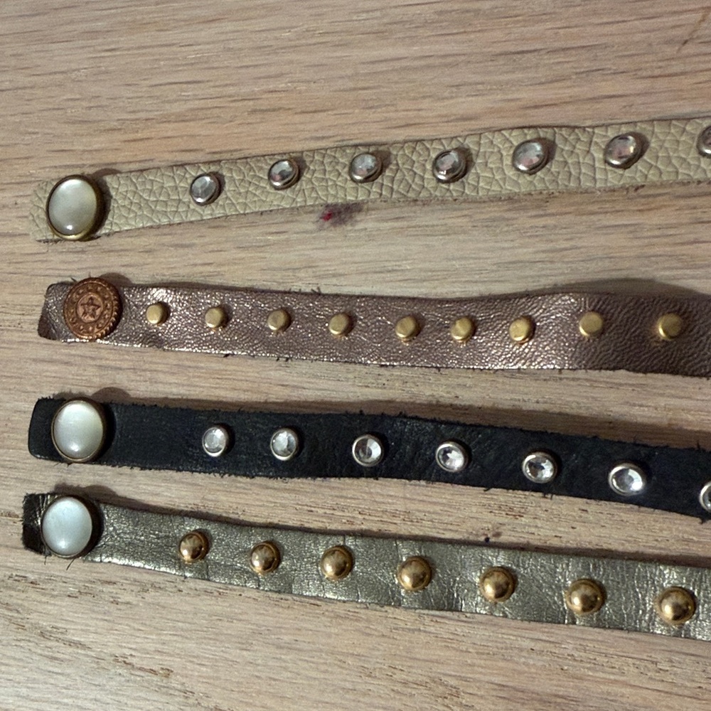 Stylish Leather Snap Bracelets Set - image 2